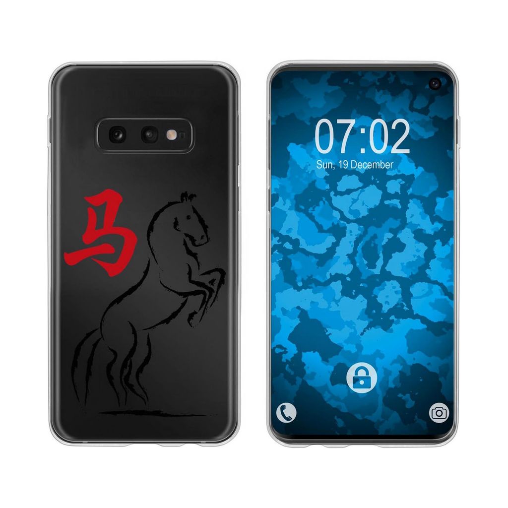 PhoneNatic Case kompatibel mit Samsung Galaxy S10e Silikon-Hülle Tierkreis Chinesisch M7