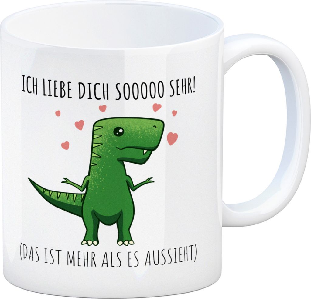 Ich liebe dich sooo sehr! T-Rex Dinosaurier Kaffeebecher
