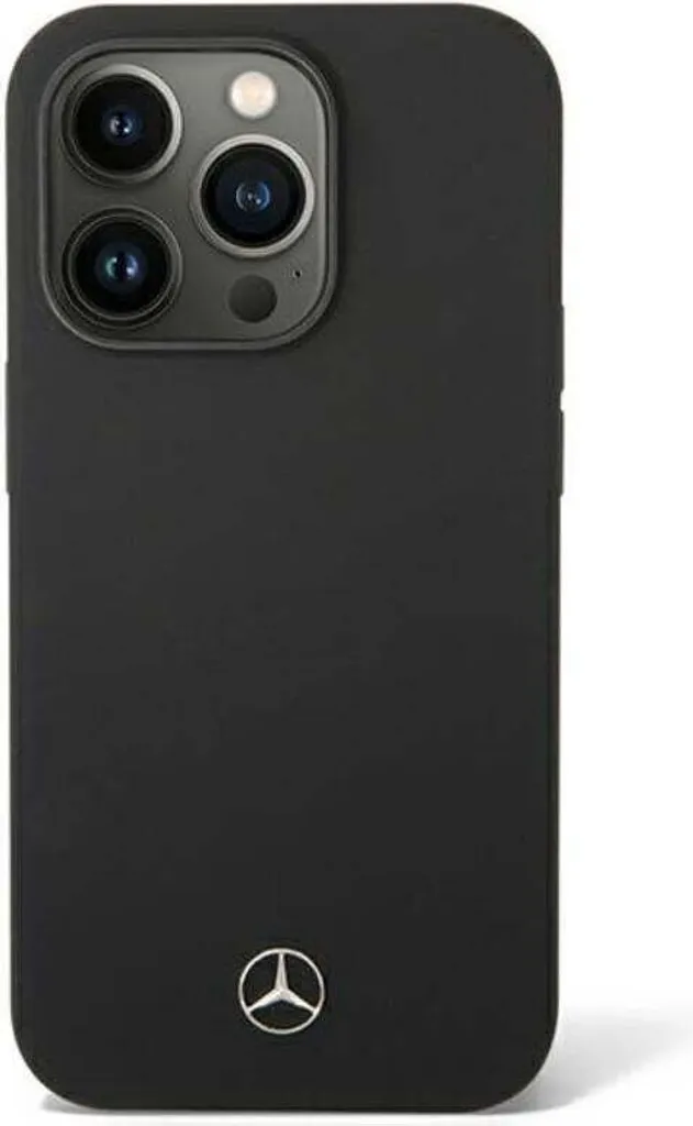 Custodia Mercedes iPhone 14 Pro Silicone Nero Logo Stella Originale