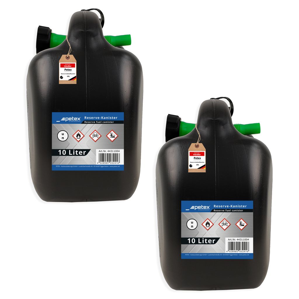 PETEX Reserve-Kraftstoff Kanister, schwarz, 2x 10 Liter = Produktbild 