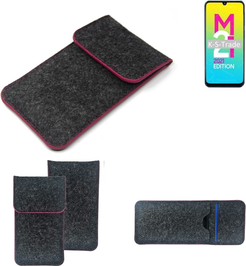 K-S-Trade Handy Schutz Hülle kompatibel mit Samsung Galaxy M21 2021 Schutzhülle Handyhülle Filztasche Pouch Tasche Case Sleeve Filzhülle