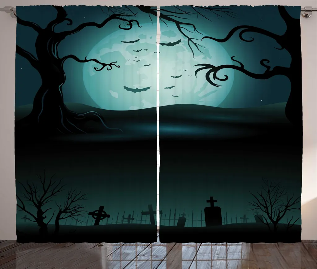 Rideau pour chambre ambiance mystique forêt sombre et brumeuse 280x225