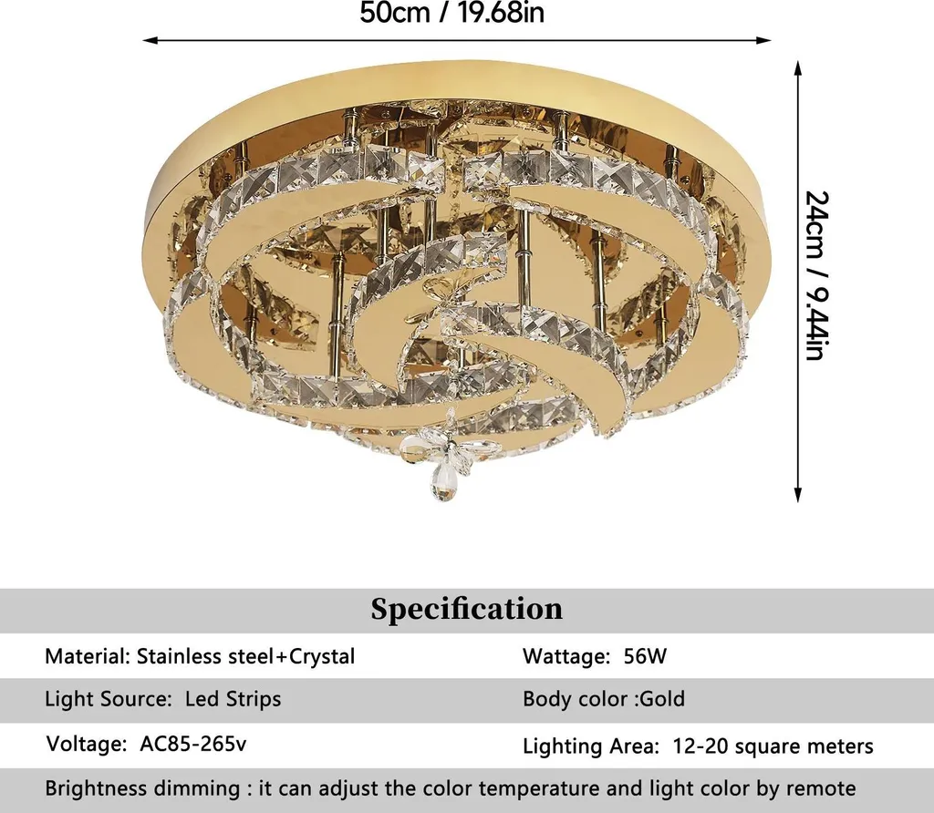 Plafonnier LED Dimmable 8030 Design Moderne avec Télécommande incluse - 2