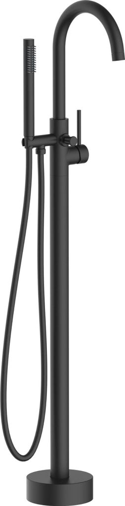 Balneo Freistehende Badewannenarmatur schwarz Edelstahl | Bodenstehend Wannenarmatur CASCADE