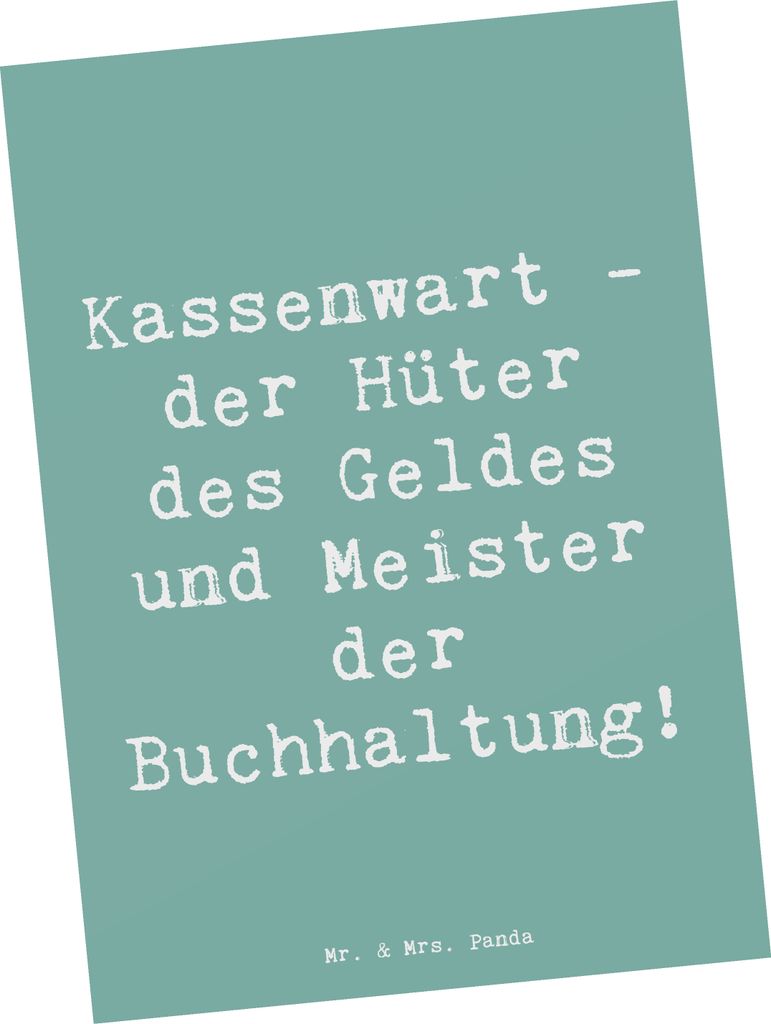 Mr. & Mrs. Panda Grußkarte Spruch Kassenwart Meister - Produktbild 