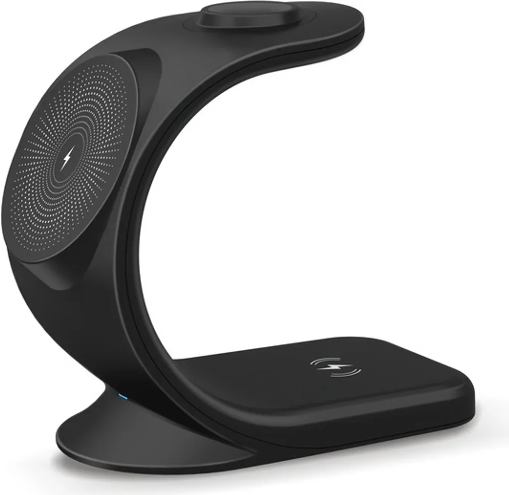 Chargeur sans fil magnétique 3 en 1 pour iPhone 13 et Apple Watch noir