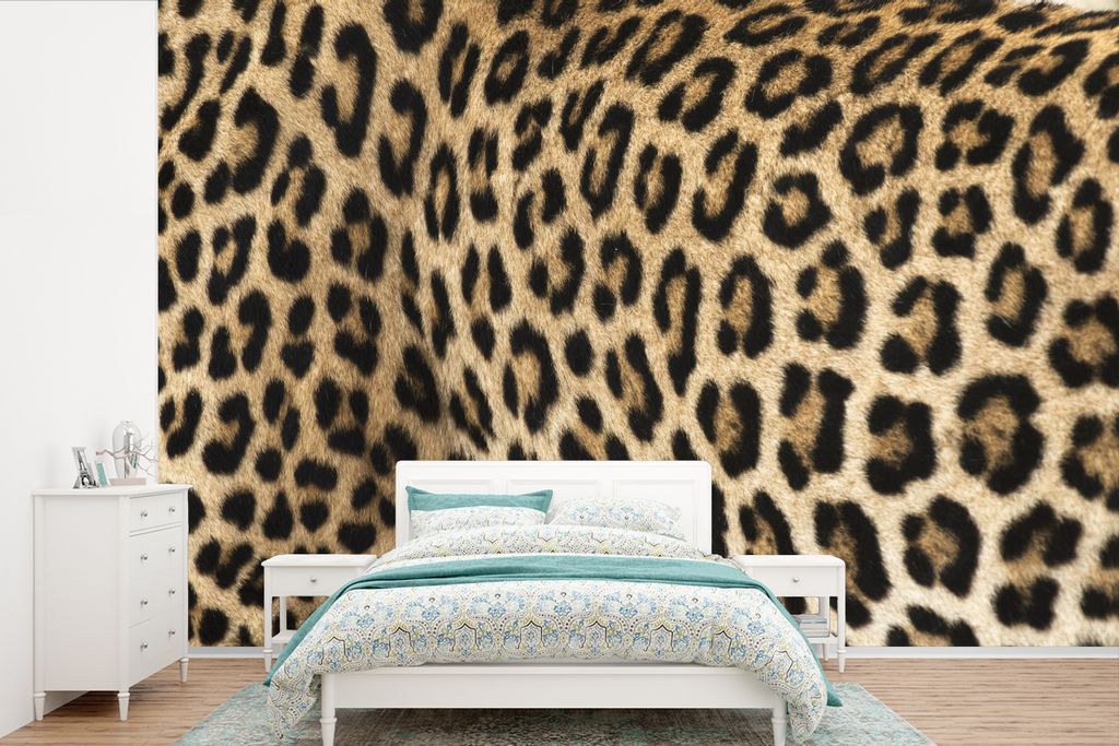 MuchoWow Fototapete für Wohnzimmer oder Schlafzimmer Wandtapete Vinyl Motivtapete Panther-Schacht - 450x300 cm - Gemusterte
