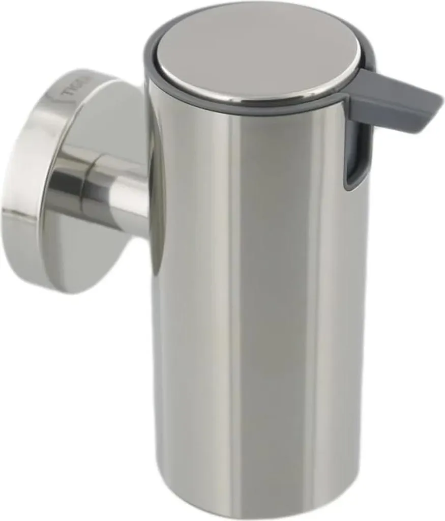 Distributeur de savon en acier inoxydable chrome robuste 5x10,5x9 cm