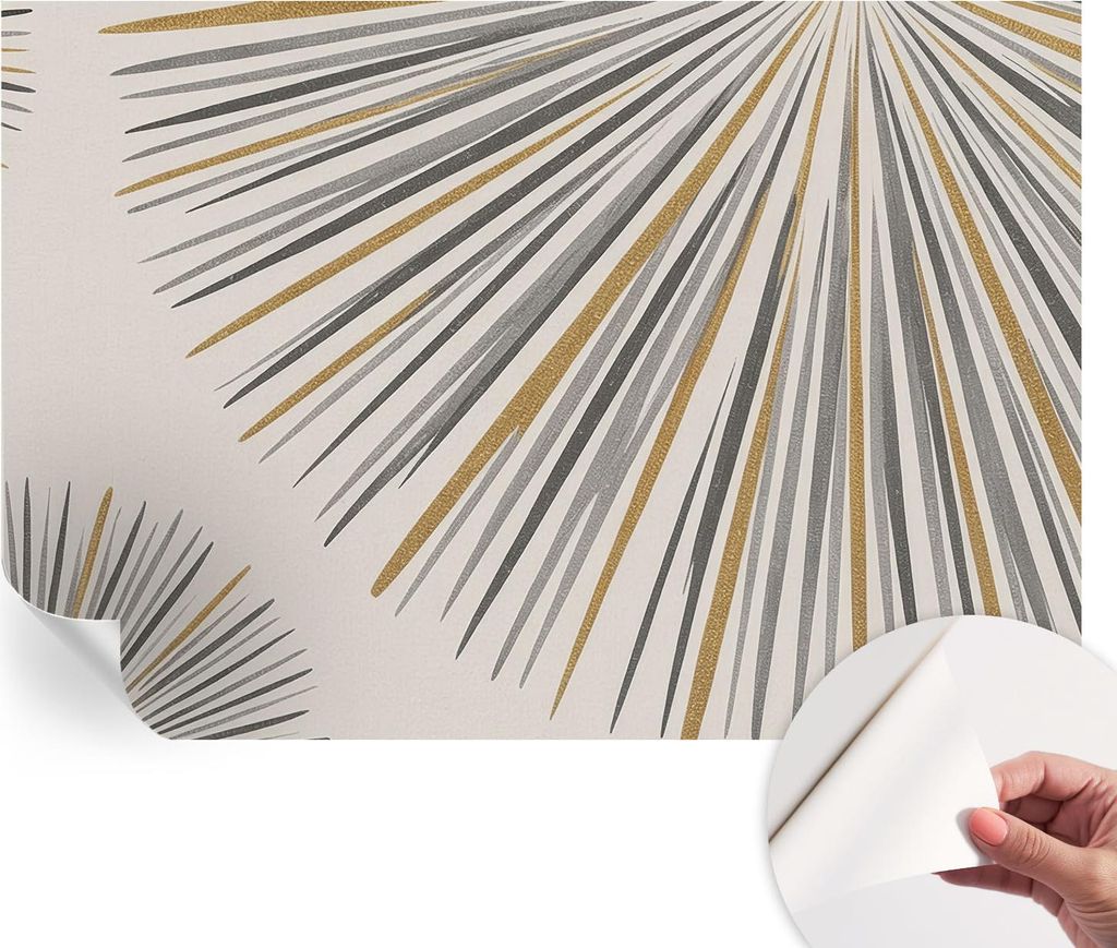 Selbstklebende Wandtapete - Dekorative Tapete für Wohnzimmer - Klebefolie für Wandbilder - Tapetenfolie für Wanddekoration - 152x104 cm - Geomet...