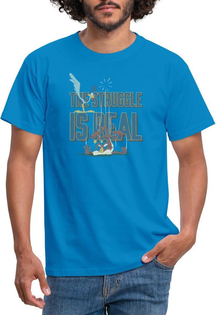 Spreadshirt Looney Tunes The Struggle Is Real Spruch Männer T-Shirt, S, Royalblau