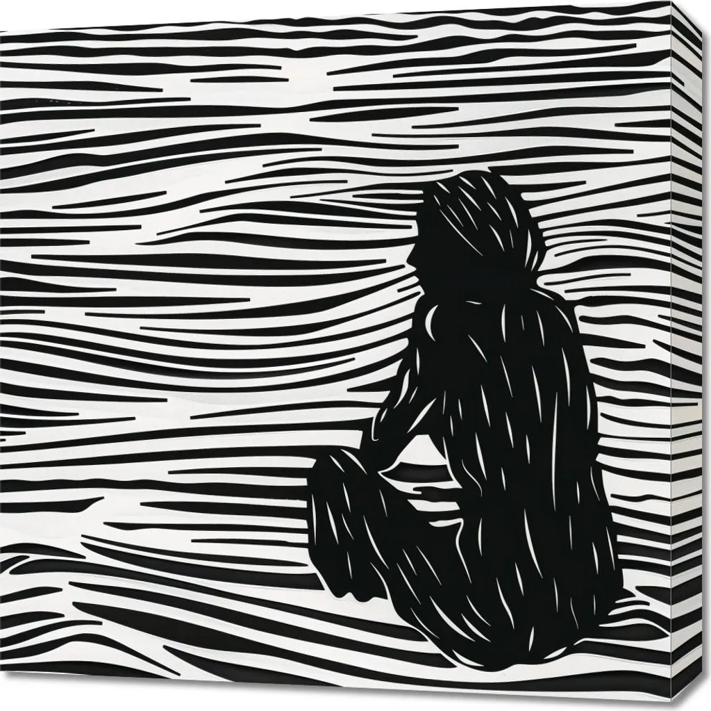Quadro 60x60 cm Linee Fluide Complesse - Arte Astratta Moderna per Salotto