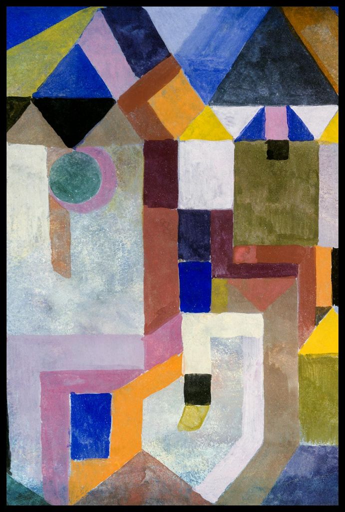 Plakat 61x91,5cm Bunte Architektur, Paul Klee Vintage für das Wohnzimmer