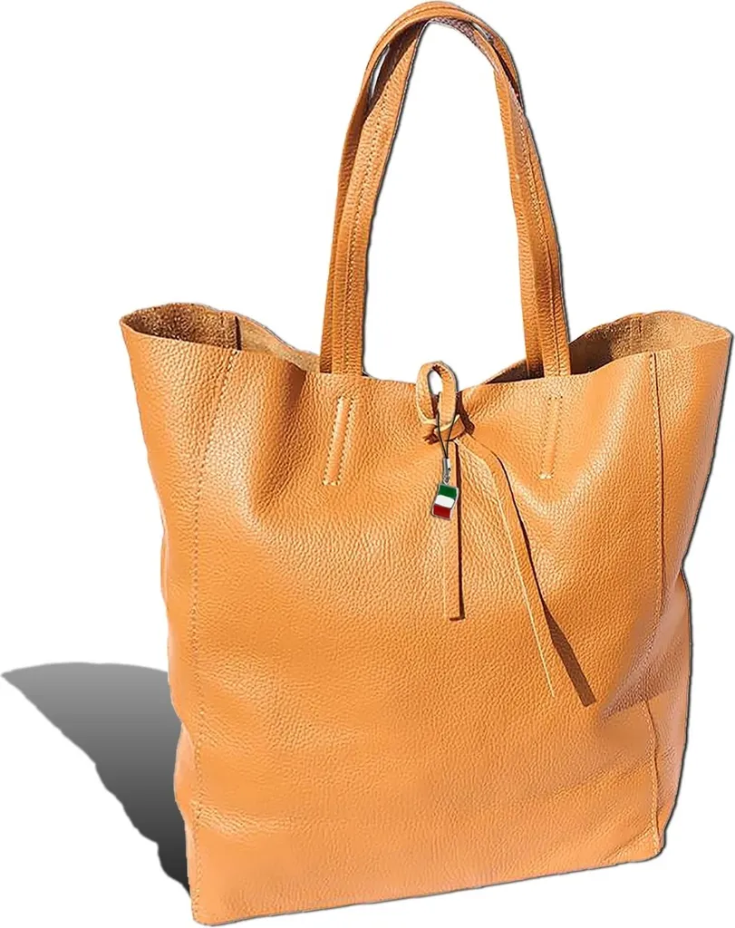 Fini le Manque de Place avec le Sac Shopper Florence Cuir Cognac 35cm