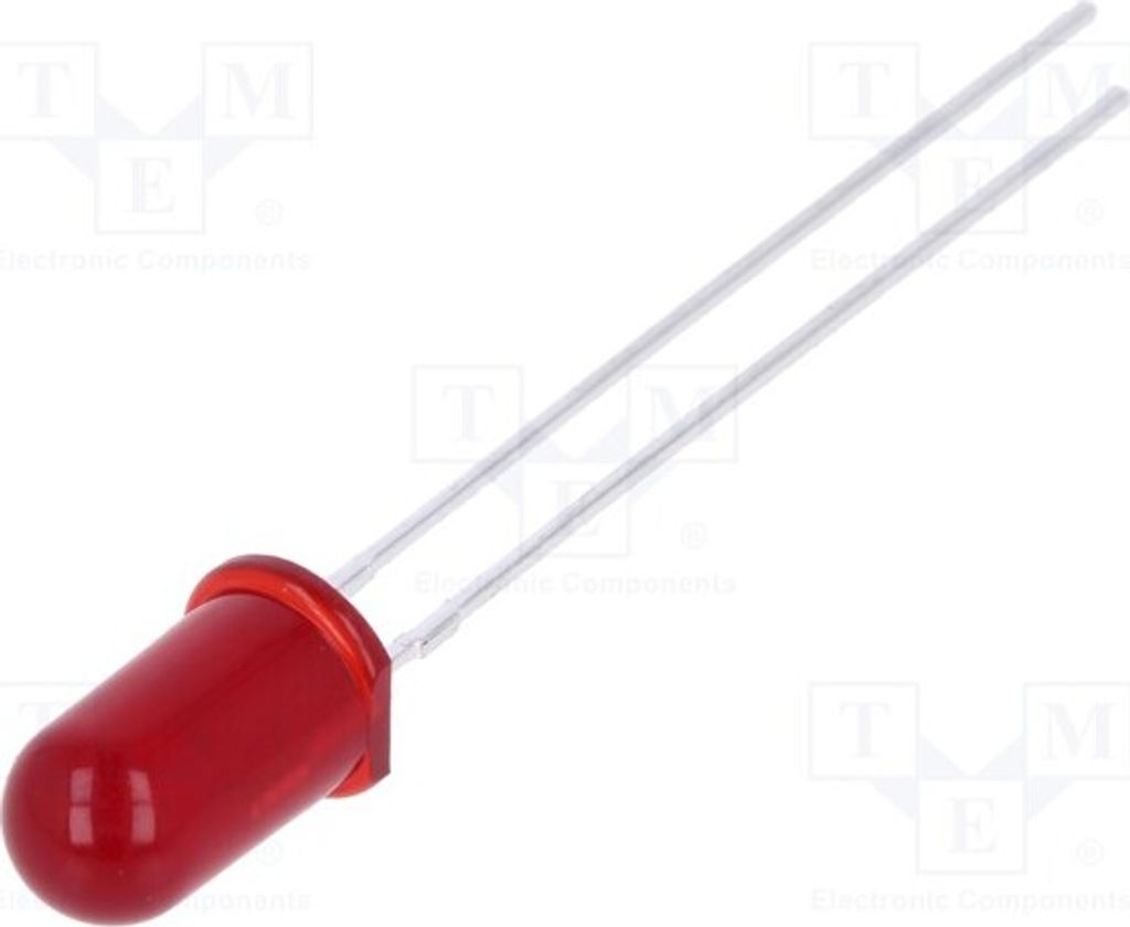 1x LED 5mm 65° 35,2÷70mcd HLMP-D101 LED Dioden THT 5mm 20mA 1,8÷2,2V rot
