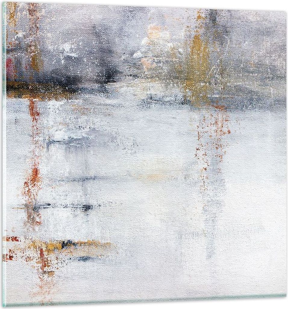 Bilder auf glas - Einteilig - Abstraktion weiß verschwommen - 50x50cm - Glasbilder - Wandbilder - Bilder - Wanddekoration aus Glas - Glas Bilder -...
