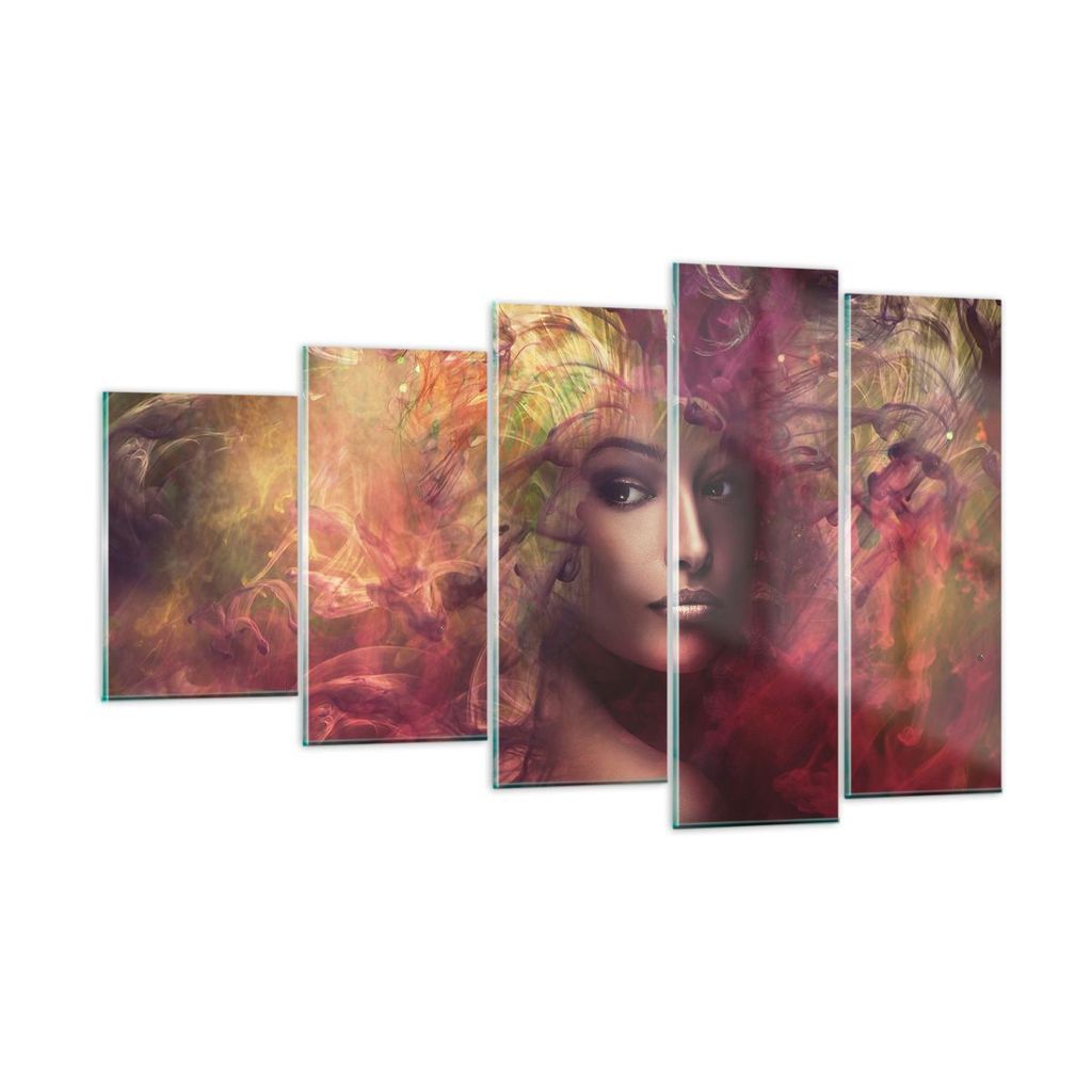 Bilder auf glas - frau gesicht - 100x60cm - Glasbilder - Wandbilder - Bilder - Kunstdruck - zum Aufhängen bereit - Wanddekoration aus Glas - Glas ...