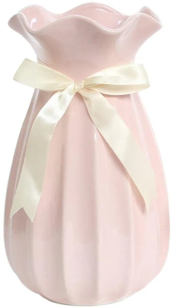 Vase en céramique rose de 24 cm pour décoration de table raffinée