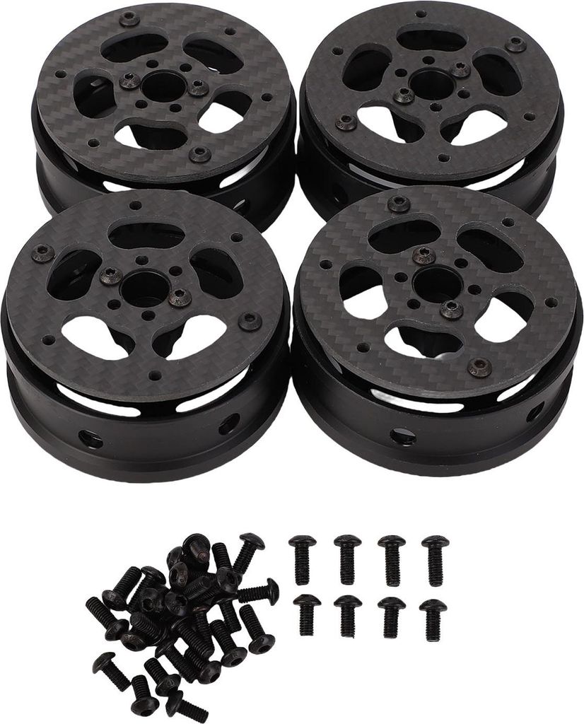 4pcs Beadlock -Räder 2.2in Ultra leichtes Verbundmaterial -Frontplatte für 1/10 RC Crawler Car