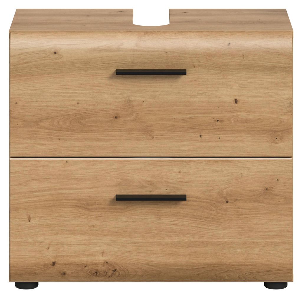 Ice Waschbeckenunterschrank 2 Schubladen Eiche Nachbildung. Produktbild 