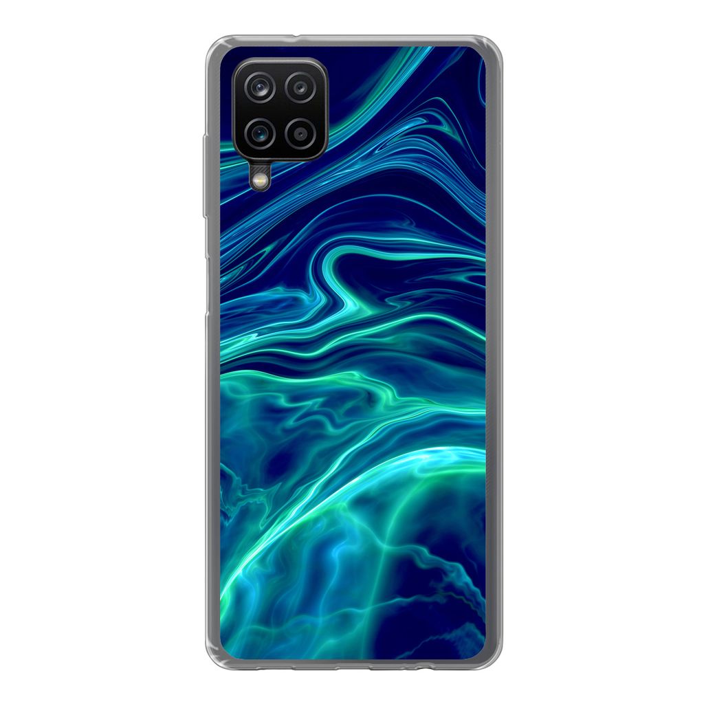 MuchoWow Handyhülle Schutzhülle Hülle für Samsung Galaxy A12 Abstrakt - Wellen - Design Silikon Softcase Handy Hülle - Bild