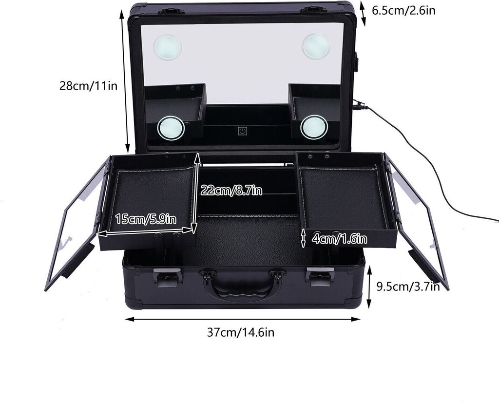 Kosmetický kufřík Make-up Case Black Kadeřnický kufřík Obrázek produktu 6
