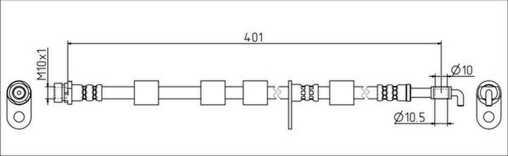METZGER 4111556 Bremsschlauch Vorne Links für FORD Tourneo Courier MPV TRANSIT COURIER Kasten TRANSIT COURIER Kombi