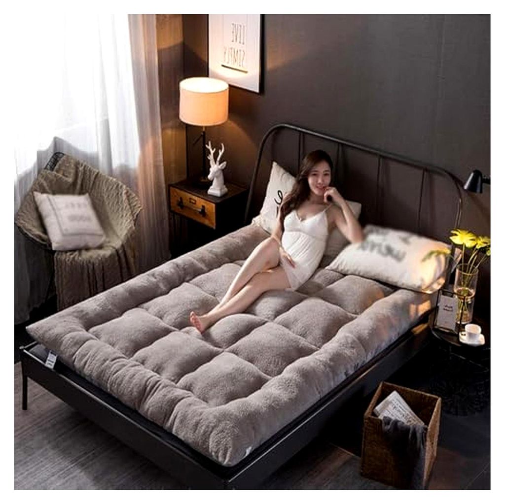 Japanische Boden-Futon-Matratzen, extra dicke und weiche Matratze, tragbar, faltbar und aufrollbare Schlafmatte für Boden, Gästebett, Sofa, Wohnz...