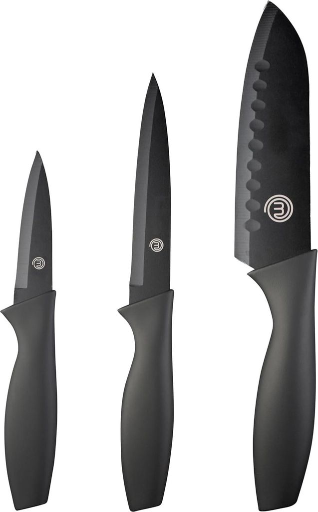 Kochmesserset für Gemüse, Fleisch und Schalen - Edelstahl, 3-teilig, Ergonomische Griffe