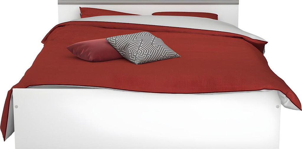 Lit avec 2 tiroirs & 1 étagère - 140 x 190 cm - Blanc - Image du produit 