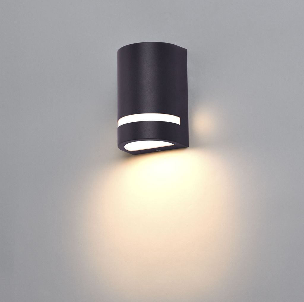 Außenwandleuchte "1328A-BK" aus Aluminium – Anthrazit, IP44, GU10 Fassung