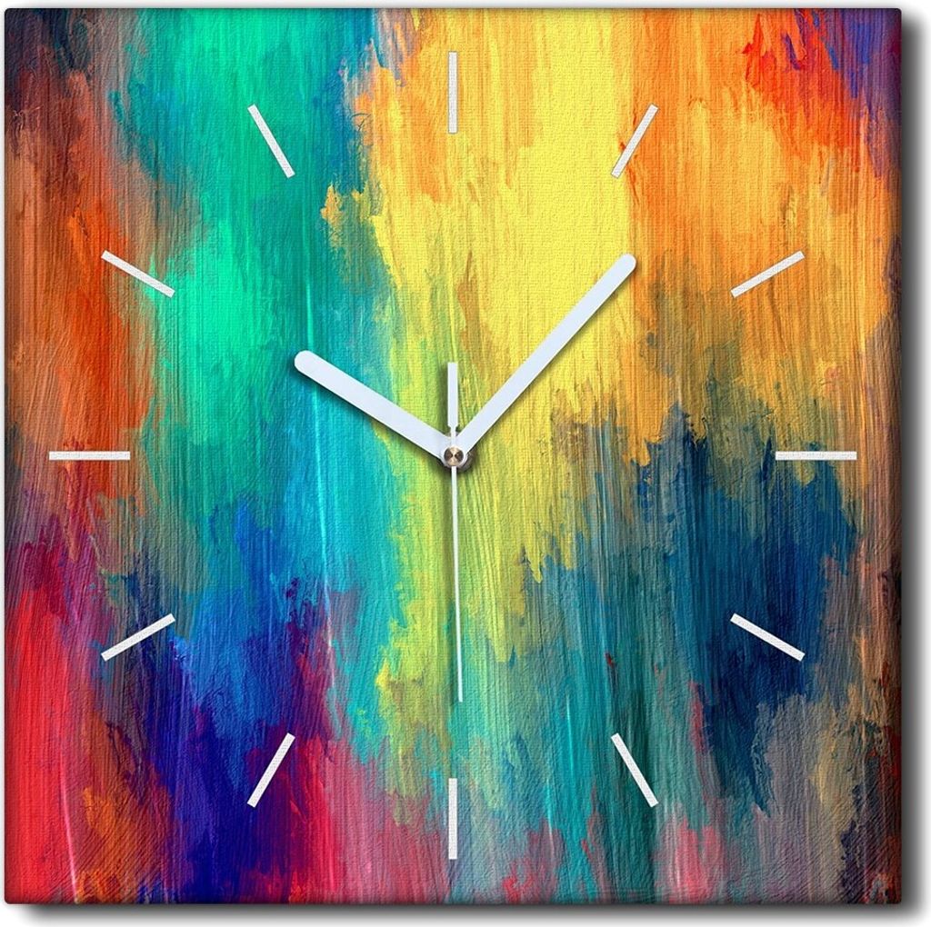 Coloray Uhr auf Leinwand 30x30 cm Wand Uhr Dekoration Produktbild 