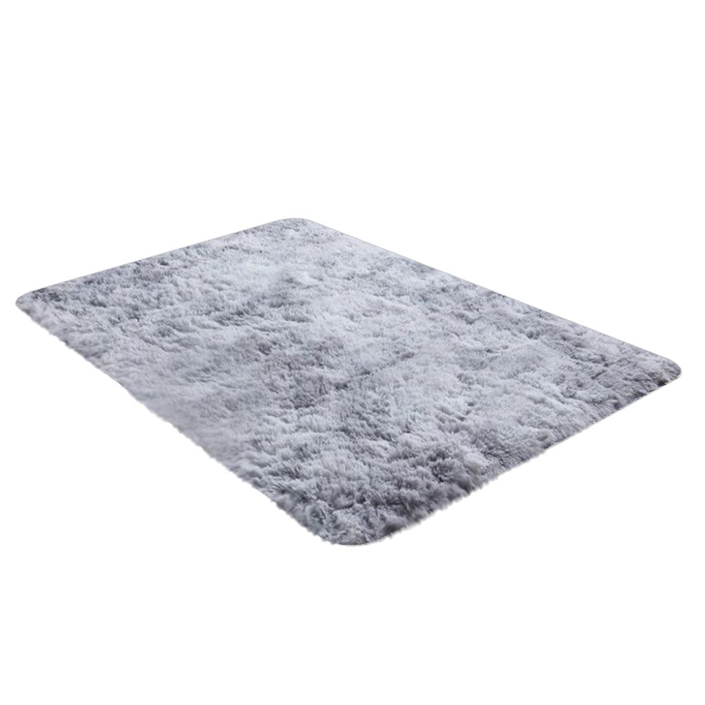 warme ultra weiche Wohnzimmer -Fläche Teppich Shaggy Kinderzimmer Bodenmatte Teppich Hausdekoration-Grau