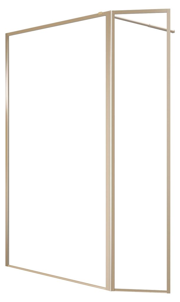 Duschwand 120+40×200 cm, Gold, Aluminium, ESG, Seitenpanel Produktbild 
