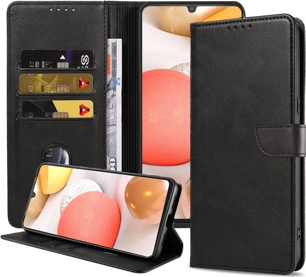 Custodia Libro Samsung A42 5G Nero: Design Business in Ecopelle