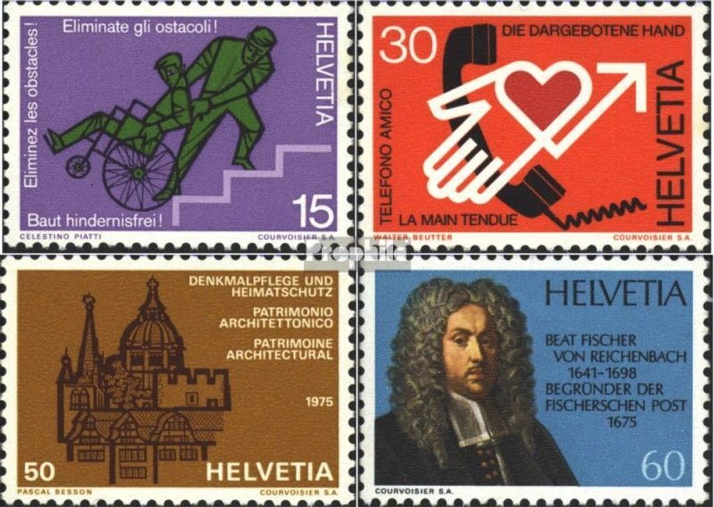 Briefmarken Schweiz 1975 Mi 1058-1061 (kompl.Ausg.) gestempelt Jahresereignisse