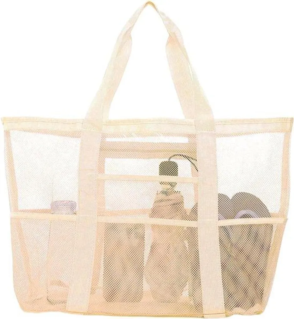 Sac Fourre-tout de Plage en Mesh avec Glacière Intégrée Bleu Marine