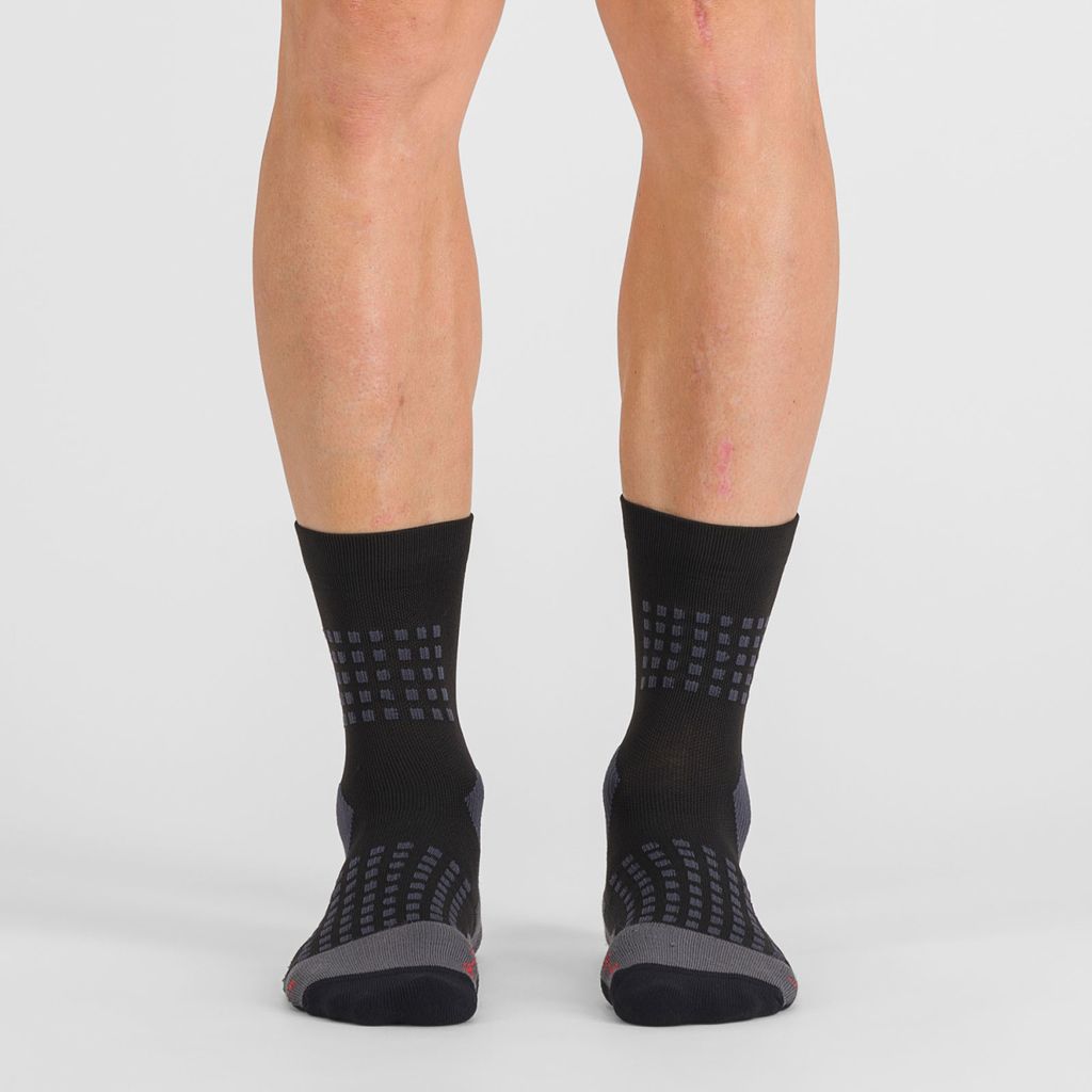 SPORTFUL Klassische Fahrradsocken - APEX - Schwarz/Grau S-M