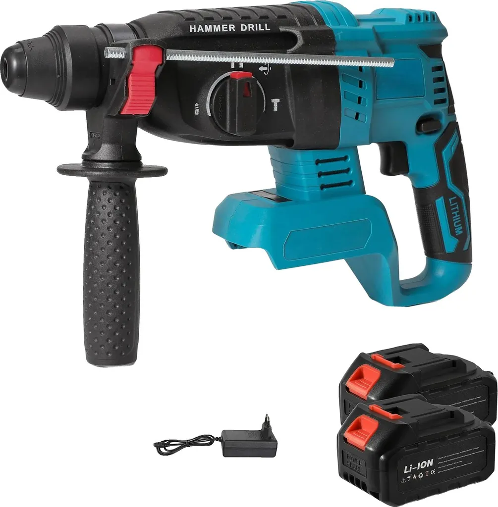 Perceuse sans fil pour béton et pierre, modèle 4 modes avec 2 batteries