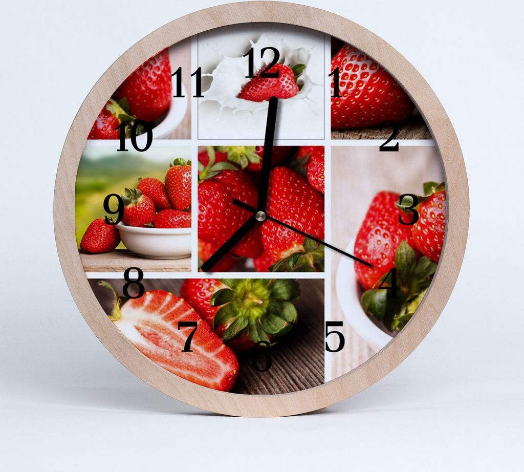 Holzuhr 20fi cm wanduhr - Erdbeer-Frucht