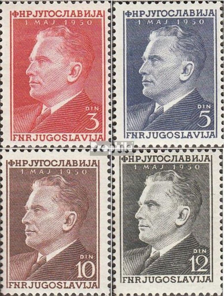 Briefmarken Jugoslawien 1950 Mi 605-608 (kompl.Ausg.) postfrisch Tag der Arbeit
