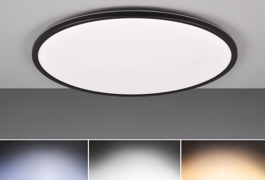 Plafonnier LED rond avec télécommande SCOTT noir et blanc Image du produit 