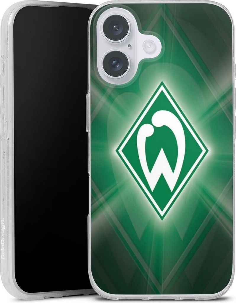 DeinDesign Handyhülle für Apple iPhone 16 Plus Silikon Hülle Case Smartphone Schutzhülle Offizielles Lizenzprodukt SV Werder Bremen Wappen