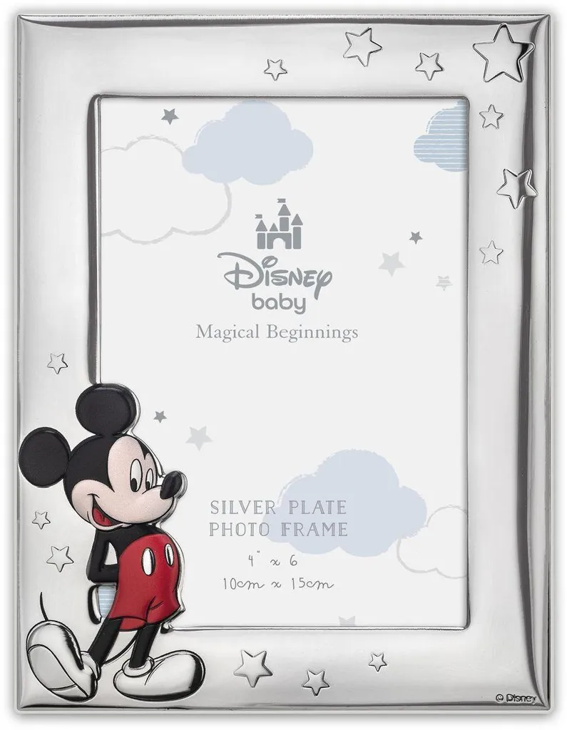 ZEP Cadre Photo Mickey Argent Brillant 10x15 cm DI2204 Disney pour Bébé