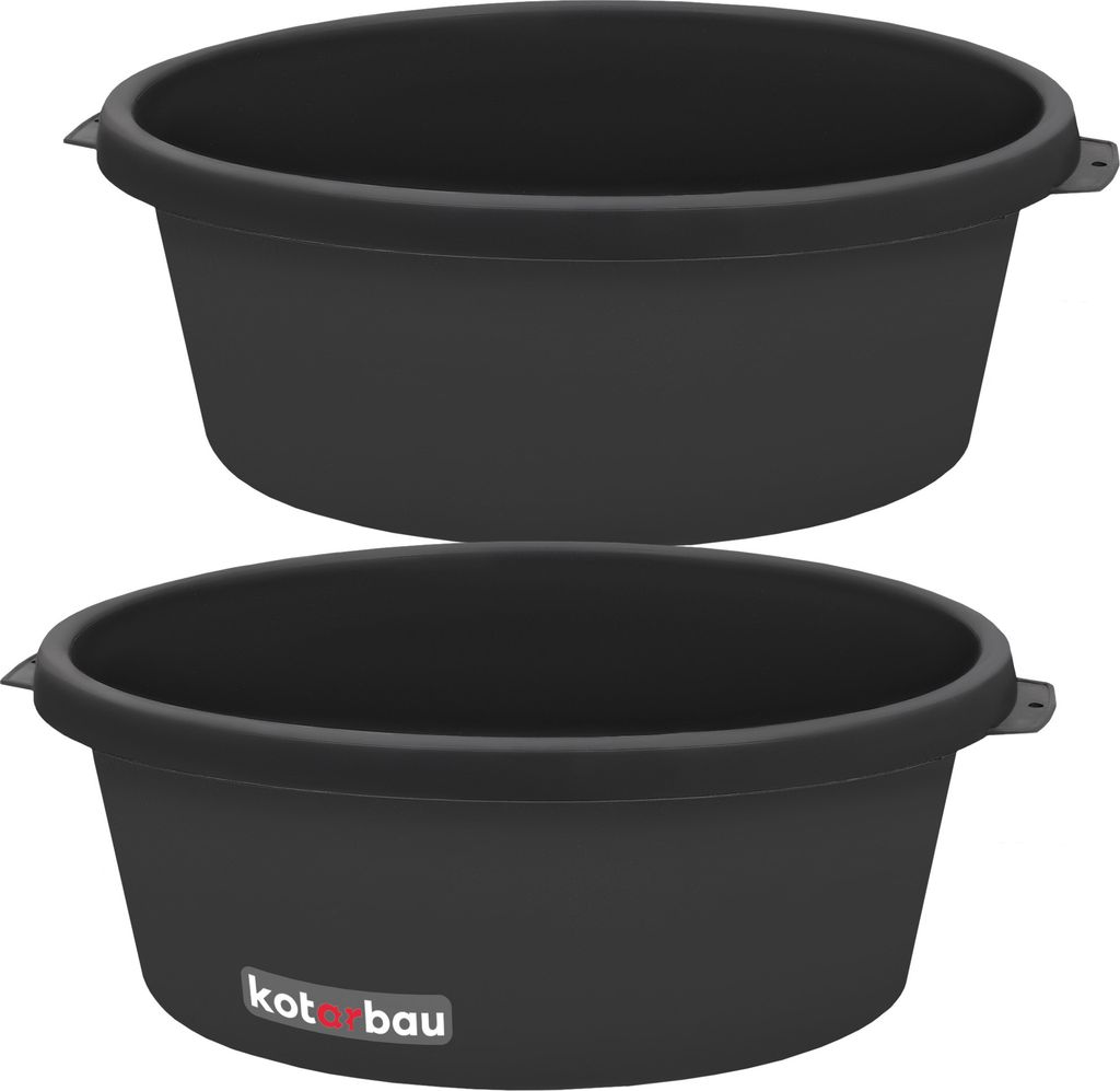 KOTARBAU® 2 St. Mörtelwanne 11 L Mörtelkübel Schwarz Produktbild 