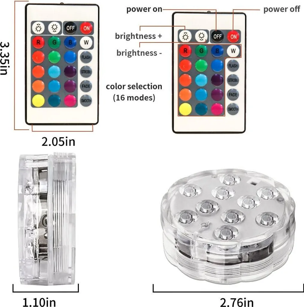 Luci LED Piscina con Ventosa APP e Telecomando - Set 4 Pezzi IP68 - 2