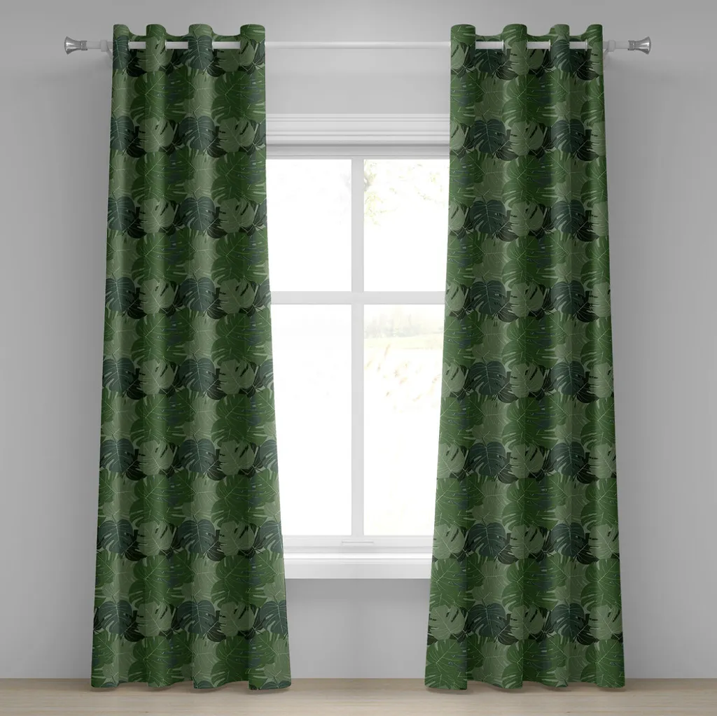 Rideau de salon style jungle vert pour créer une ambiance naturelle zen