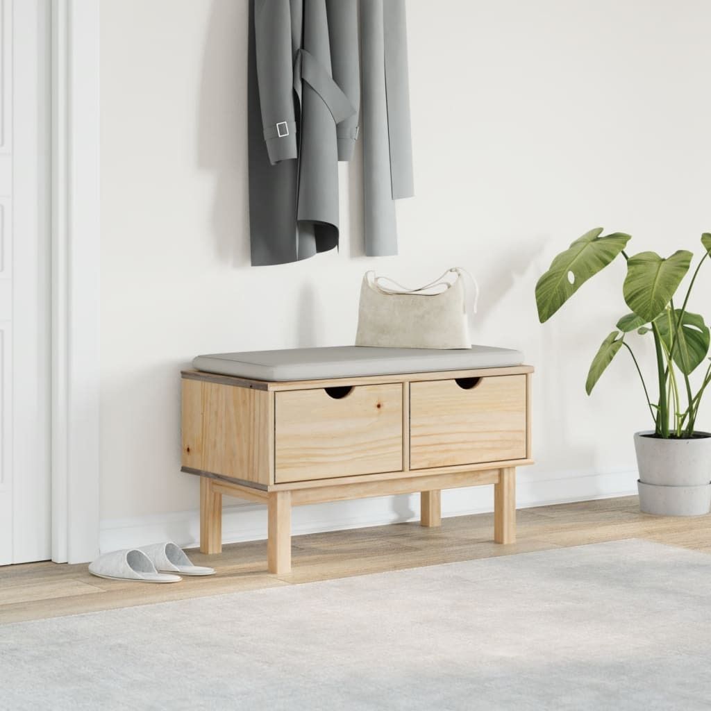 Möbel Sitzbänke - Braun - CLORIS Flurbank OTTA 80x40x45 cm Massivholz Kiefer,13 Kg - 702926