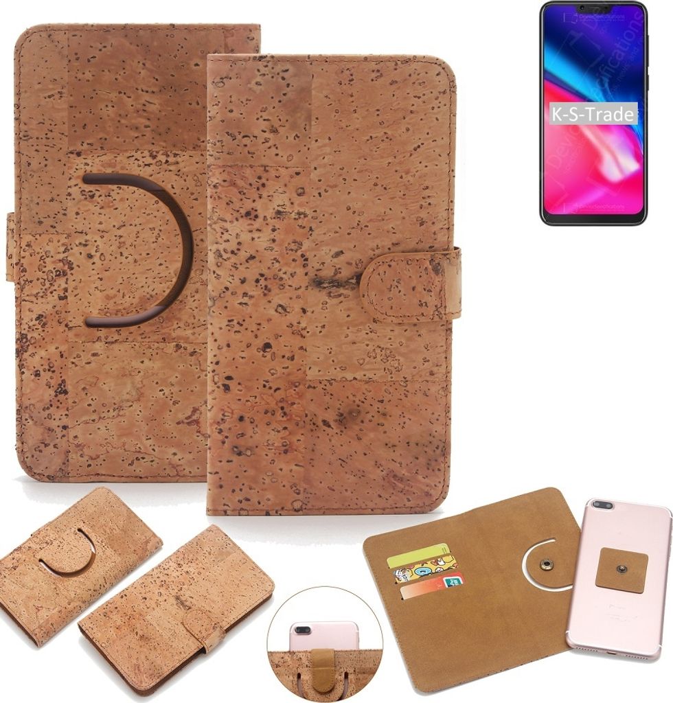 K-S-Trade Handy-Hülle Schutz-Hülle kompatibel mit Cubot P20 Handyhülle Schutzhülle Korkhülle Kork-Hülle 1x