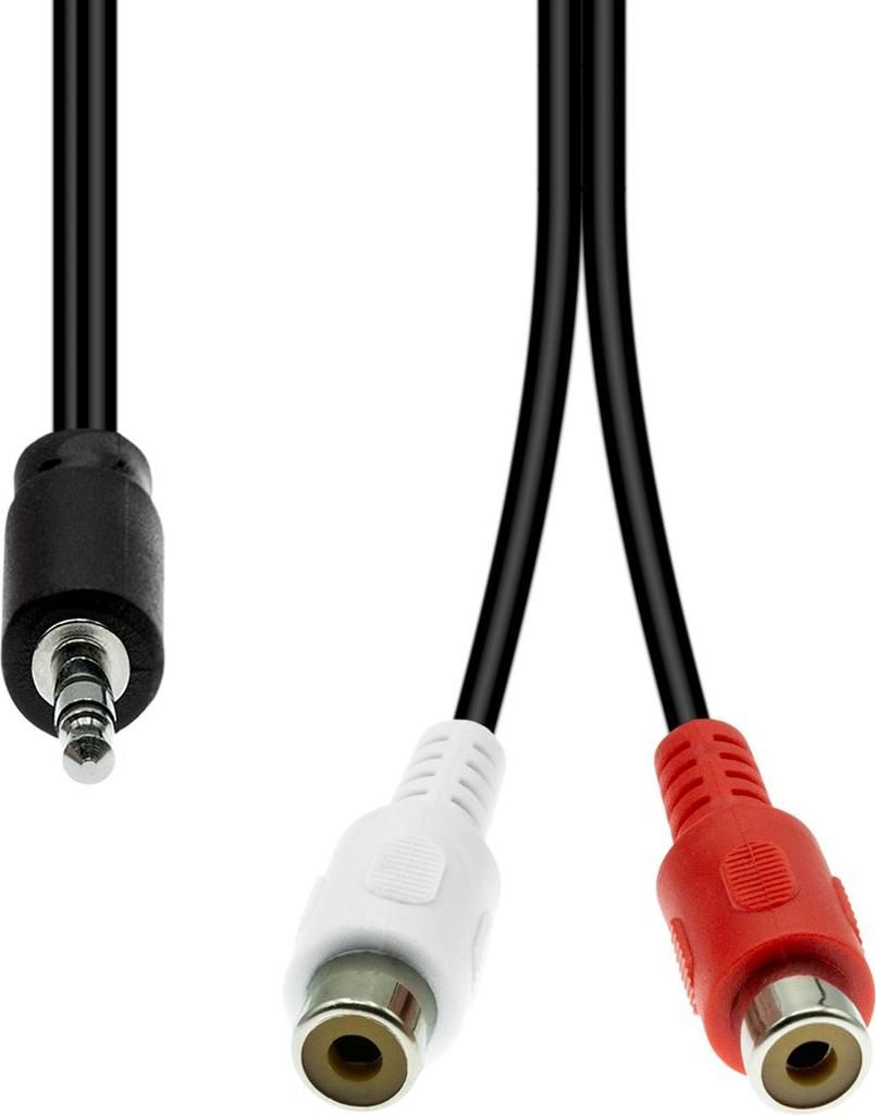 Kabel ProXtend 3-Pin na 2 x RCA M-F Czarny 20cm, M32XRCAF-002