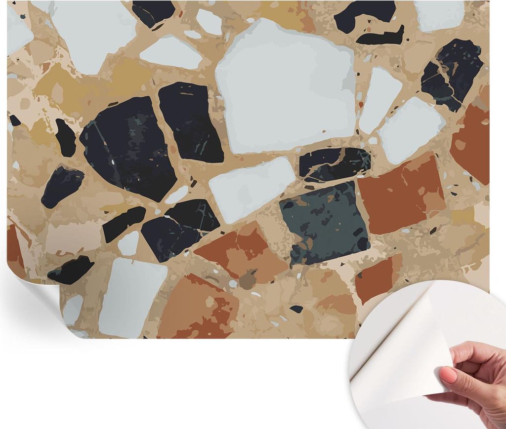 Selbstklebende Wandtapete - Dekorative Tapete für Wohnzimmer - Klebefolie für Wandbilder - Tapetenfolie für Wanddekoration - 312x219 cm - Rustik...